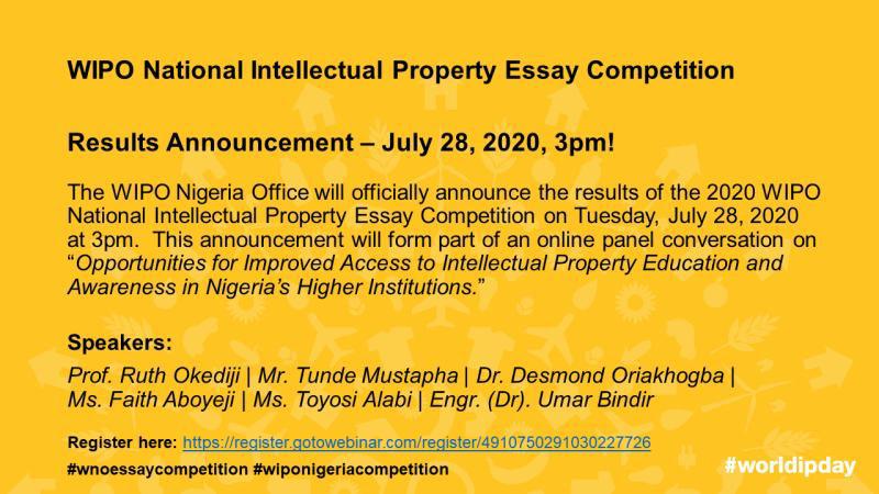 WIPO Essay Competition 2020 Result Announcement 20F4B4ED 2FAE 4348 A202 19AAD38A43E2
